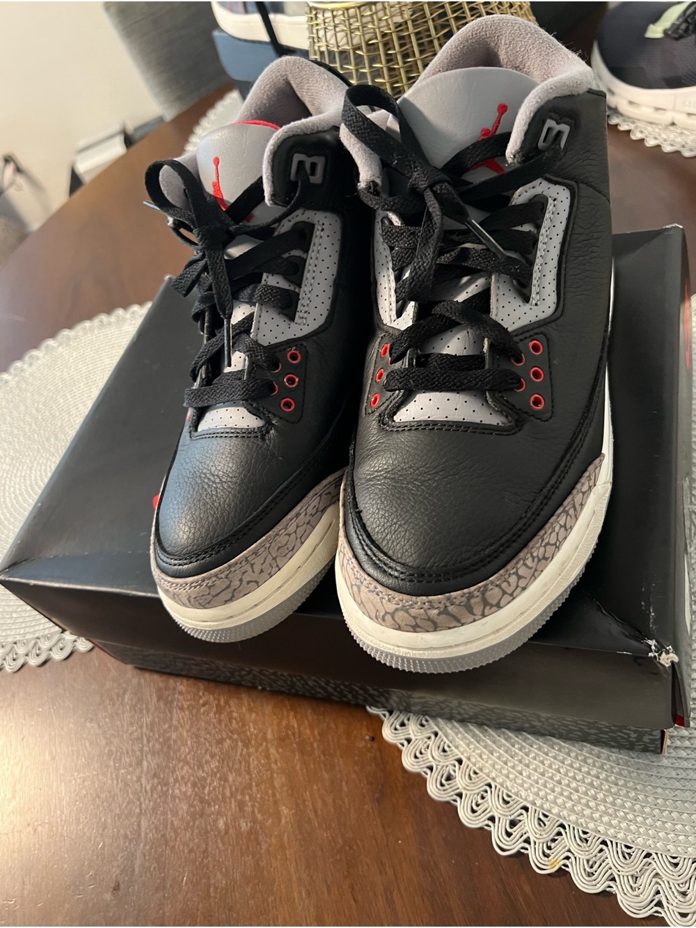 Jordan Black/Grey/Red Retro Sneakers